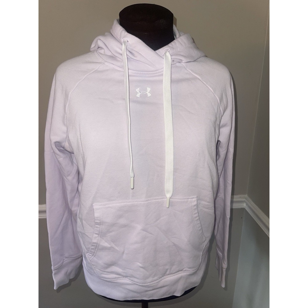 Under Armour Rival Loose‎ Hoodie Womens Size S Hooded Sweatshirt Lavender Purple